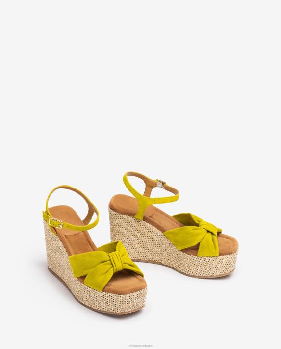 Unisa kvinnor grön högkilad sandal med knutkant 06DT459