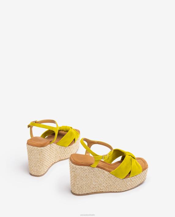 Unisa kvinnor grön högkilad sandal med knutkant 06DT459