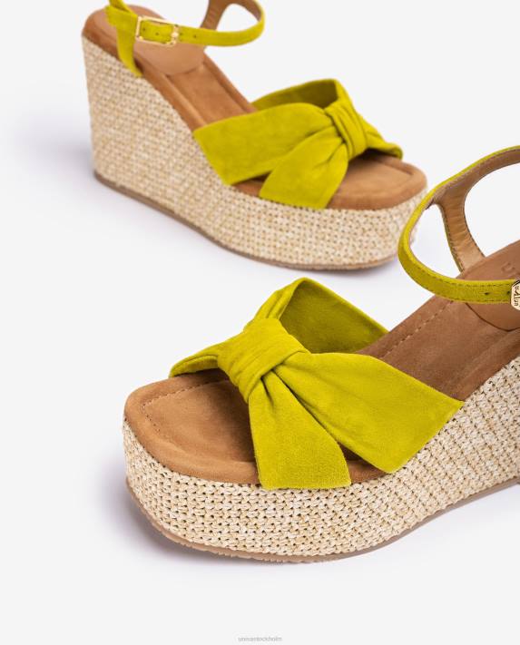 Unisa kvinnor grön högkilad sandal med knutkant 06DT459