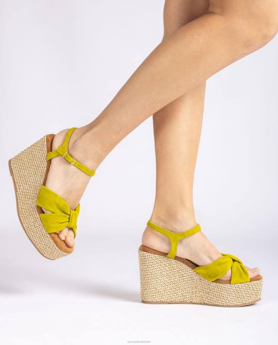 Unisa kvinnor grön högkilad sandal med knutkant 06DT459