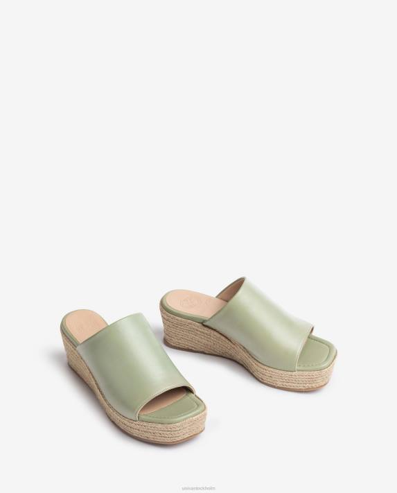 Unisa kvinnor grön kilsandaler med fyrkantig tå 06DT383