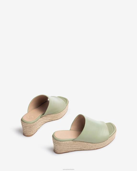 Unisa kvinnor grön kilsandaler med fyrkantig tå 06DT383