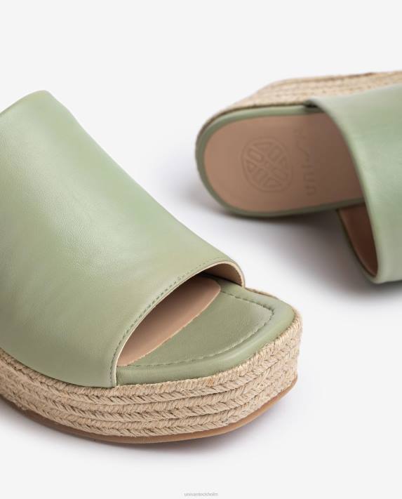 Unisa kvinnor grön kilsandaler med fyrkantig tå 06DT383