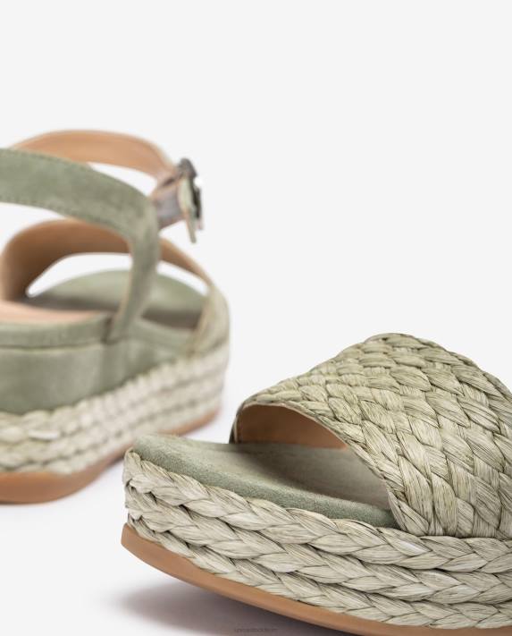 Unisa kvinnor grön matchande färg jute och mocka sandal 06DT323