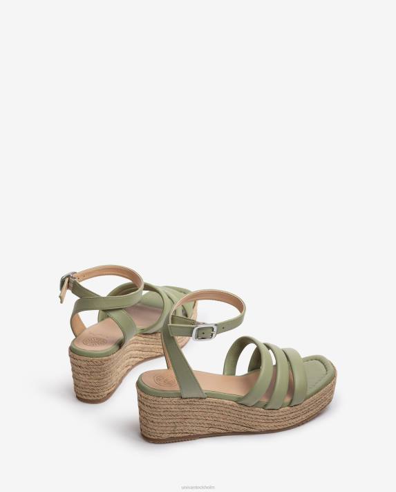 Unisa kvinnor grön sandaler med axelband med fyrkantig tå 06DT369