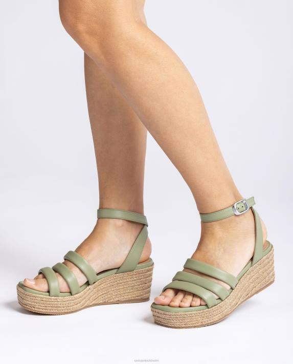 Unisa kvinnor grön sandaler med axelband med fyrkantig tå 06DT369
