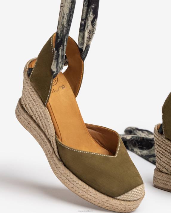 Unisa kvinnor graciös espadrille i mocka med ankelband 06DT752