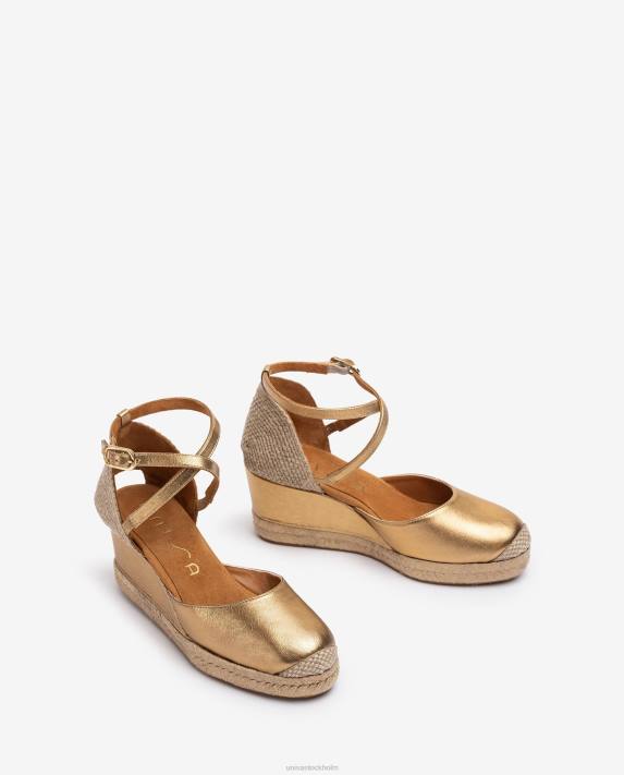 Unisa kvinnor graciös espadrille vamp-klack med metallic finish 06DT788