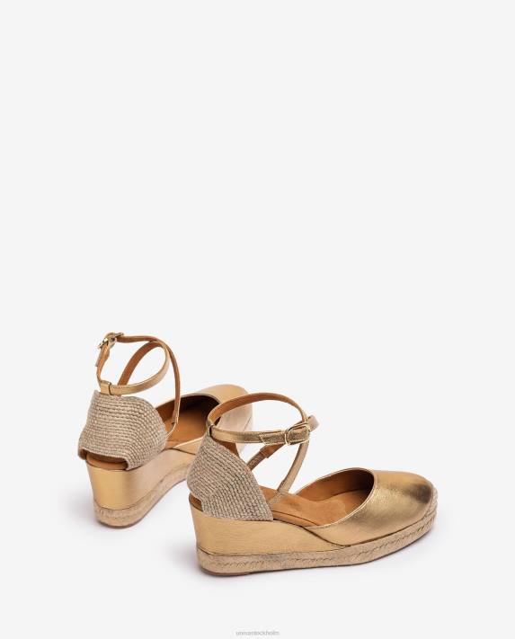 Unisa kvinnor graciös espadrille vamp-klack med metallic finish 06DT788