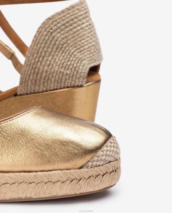 Unisa kvinnor graciös espadrille vamp-klack med metallic finish 06DT788