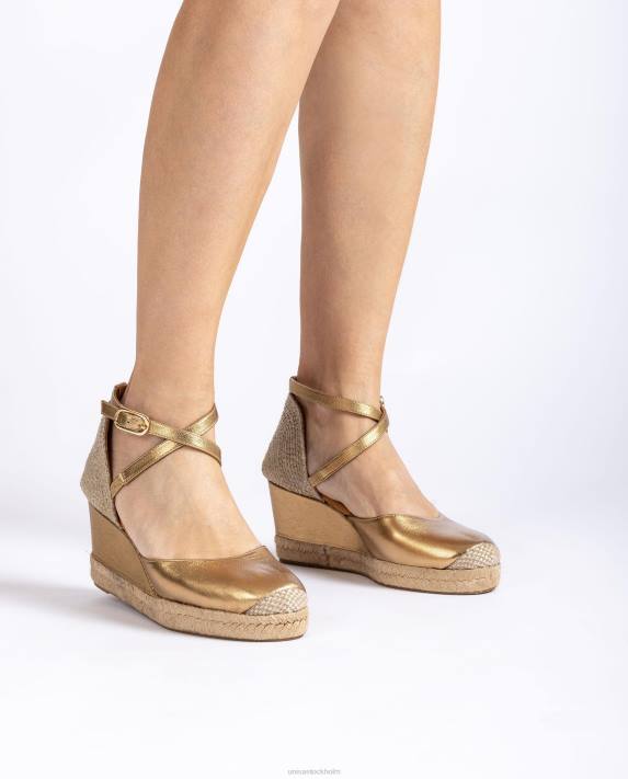 Unisa kvinnor graciös espadrille vamp-klack med metallic finish 06DT788