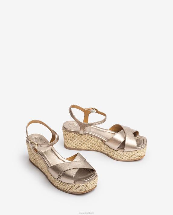 Unisa kvinnor graciös sandal med raffia blockklack 06DT166