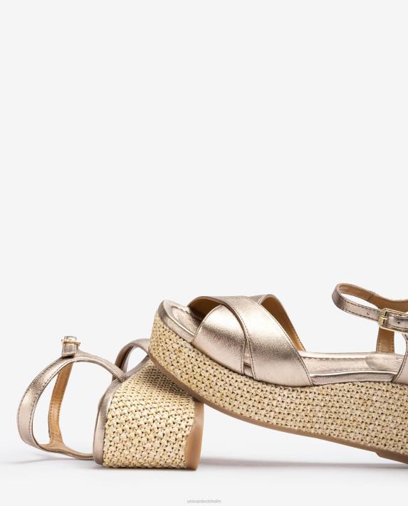 Unisa kvinnor graciös sandal med raffia blockklack 06DT166