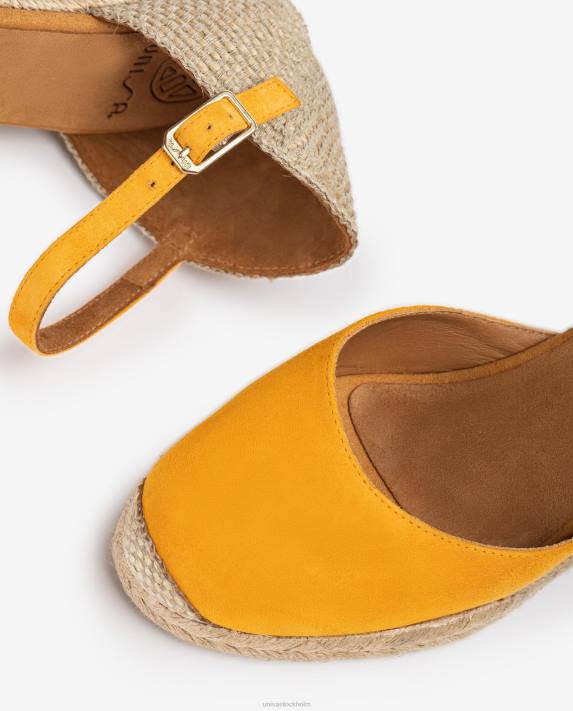 Unisa kvinnor gul espadrille vamp-klack i mocka 06DT474