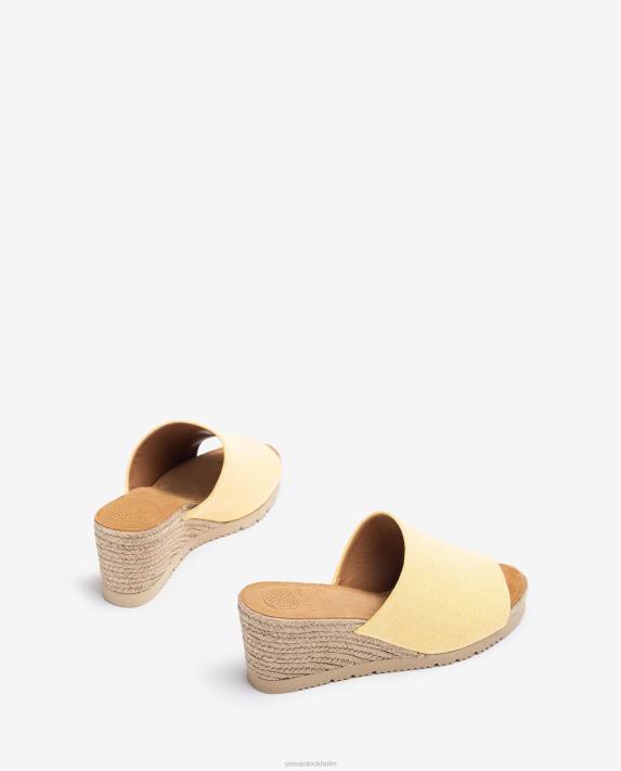 Unisa kvinnor gul mule med kilklack av jute 06DT465