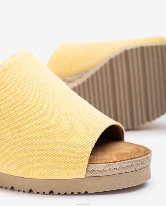 Unisa kvinnor gul mule med kilklack av jute 06DT465