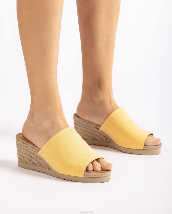 Unisa kvinnor gul mule med kilklack av jute 06DT465