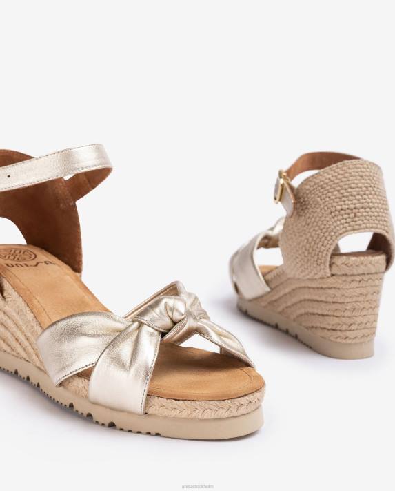 Unisa kvinnor guld superlätt d\'orsay espadrille med ankelrem 06DT782
