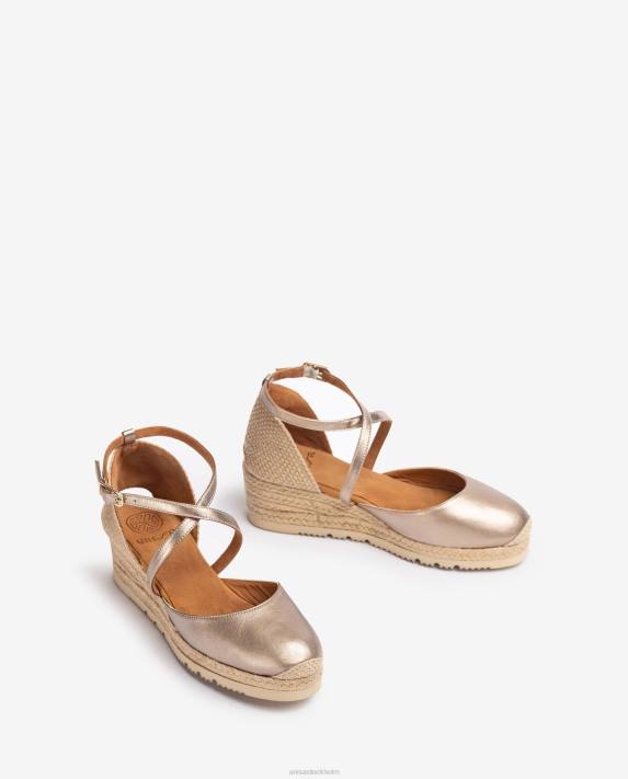 Unisa kvinnor mode espadrill i metallisk läder 06DT748