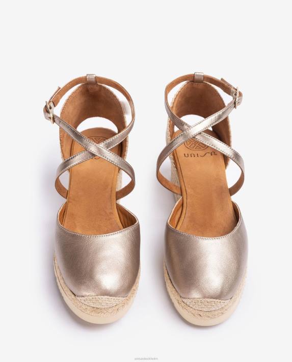 Unisa kvinnor mode espadrill i metallisk läder 06DT748