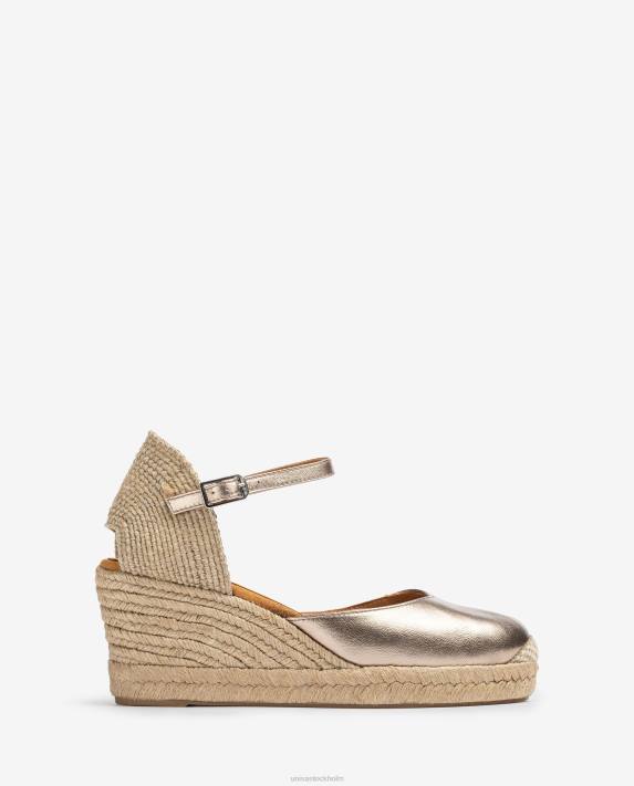 Unisa kvinnor mode espadrille vamp-klack med metallic finish 06DT785