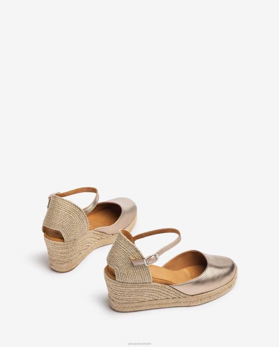 Unisa kvinnor mode espadrille vamp-klack med metallic finish 06DT785