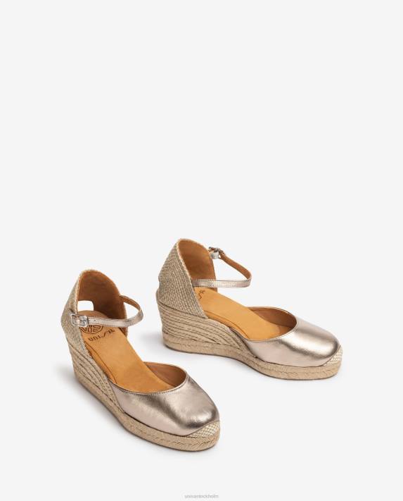 Unisa kvinnor mode espadrille vamp-klack med metallic finish 06DT785