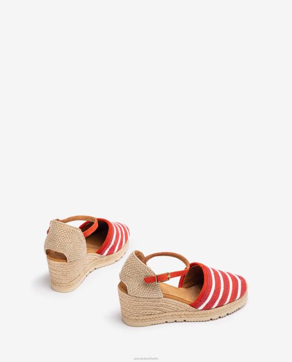 Unisa kvinnor röd espadrille gjord i jarapa-tyg 06DT722