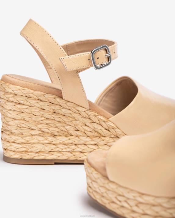 Unisa kvinnor rosa bred vamp och jute sandal 06DT298