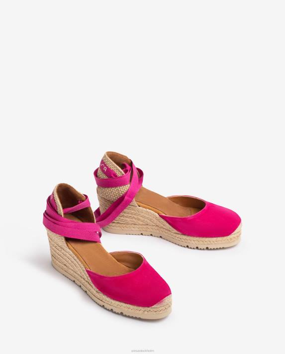Unisa kvinnor rosa d\'orsay ankelrem espadrille med snörning 06DT702