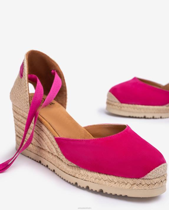 Unisa kvinnor rosa d\'orsay ankelrem espadrille med snörning 06DT702