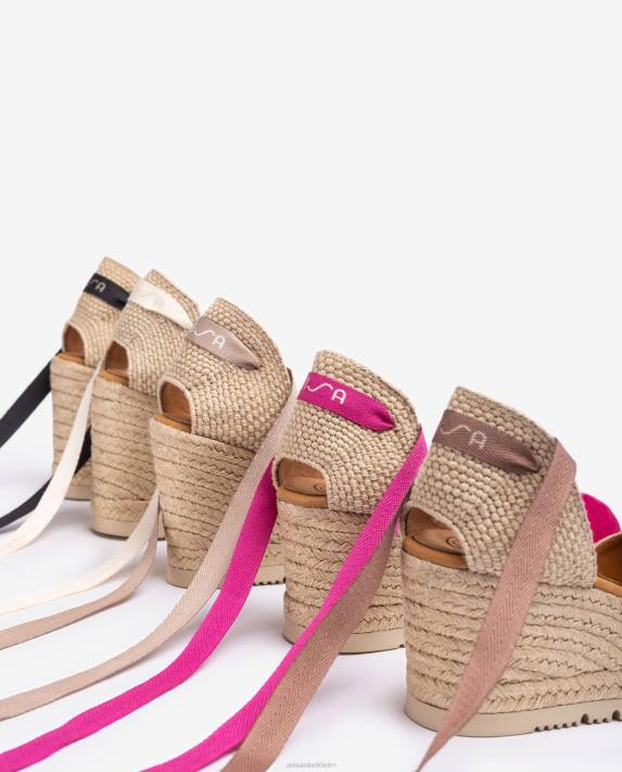 Unisa kvinnor rosa d\'orsay ankelrem espadrille med snörning 06DT702