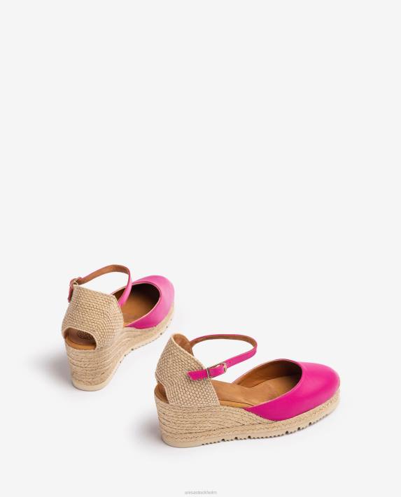 Unisa kvinnor rosa espadrille i läder d\'orsay fotledsrem 06DT736