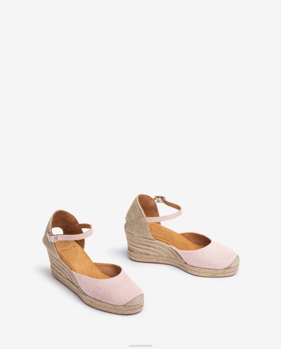 Unisa kvinnor rosa espadrille vamp-klack i ecolino 06DT470