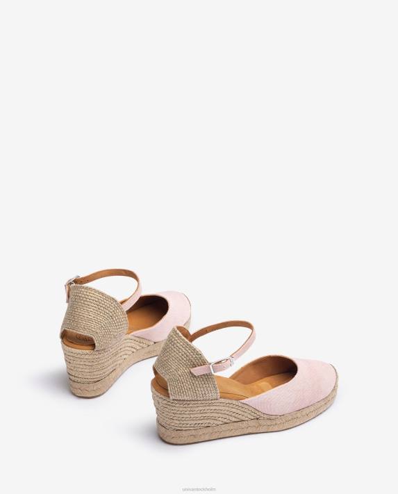 Unisa kvinnor rosa espadrille vamp-klack i ecolino 06DT470