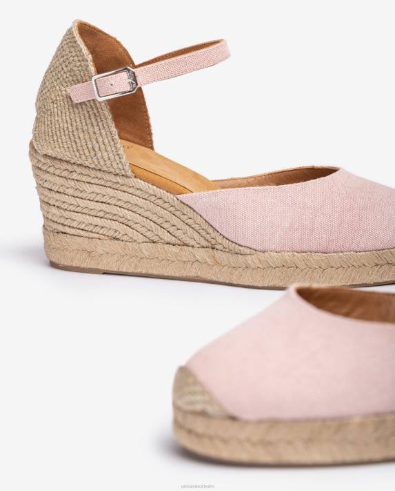 Unisa kvinnor rosa espadrille vamp-klack i ecolino 06DT470