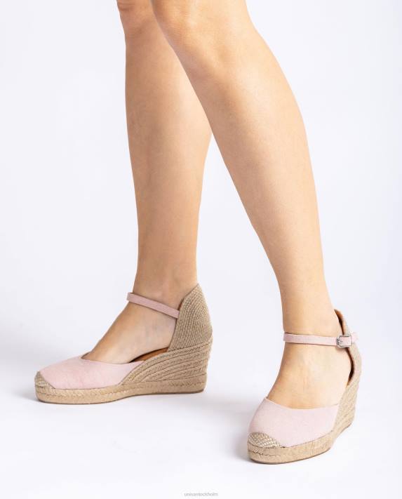 Unisa kvinnor rosa espadrille vamp-klack i ecolino 06DT470