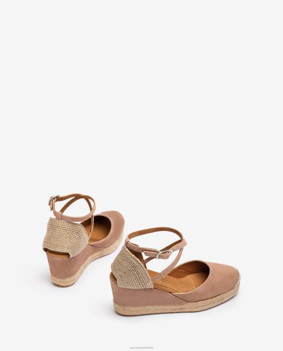 Unisa kvinnor rosa espadrille vamp-klack i mocka 06DT787