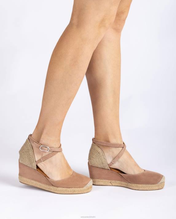 Unisa kvinnor rosa espadrille vamp-klack i mocka 06DT787