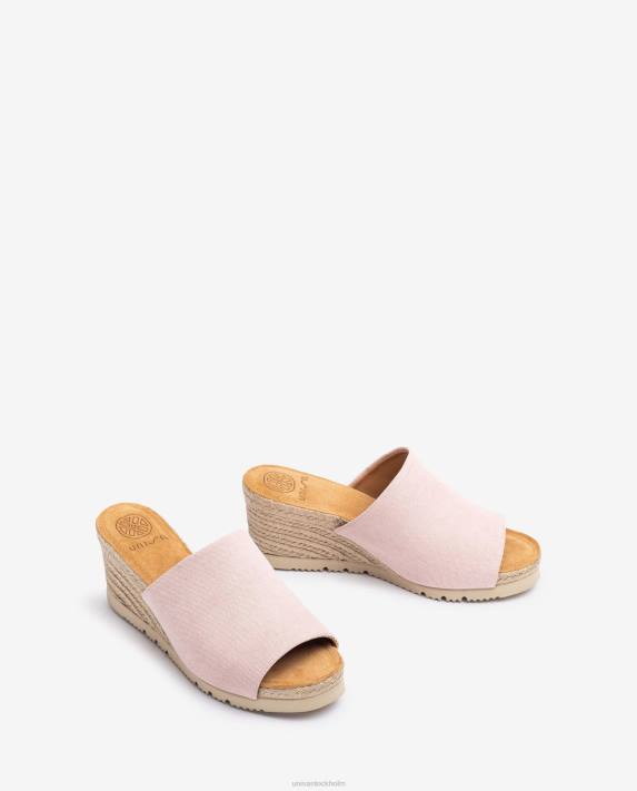 Unisa kvinnor rosa mule med kilklack av jute 06DT466