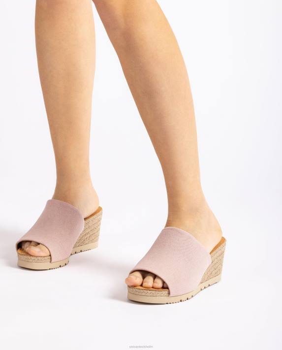 Unisa kvinnor rosa mule med kilklack av jute 06DT466