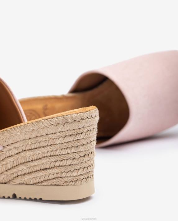 Unisa kvinnor rosa mule med kilklack av jute 06DT466