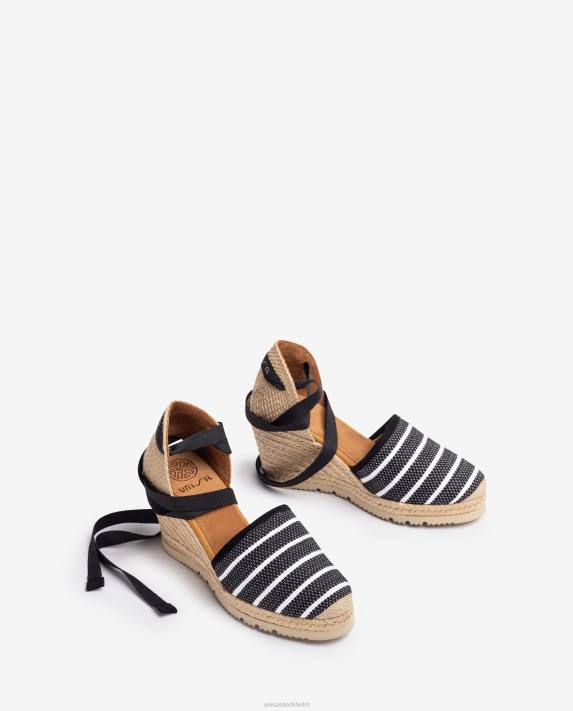 Unisa kvinnor svart högklackat espadrille tillverkad i jarapa-tyg 06DT718