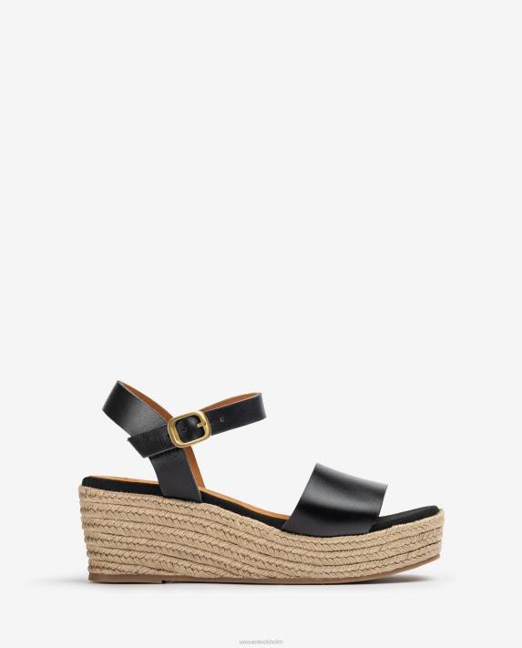 Unisa kvinnor svart sandal av juteblock 06DT330