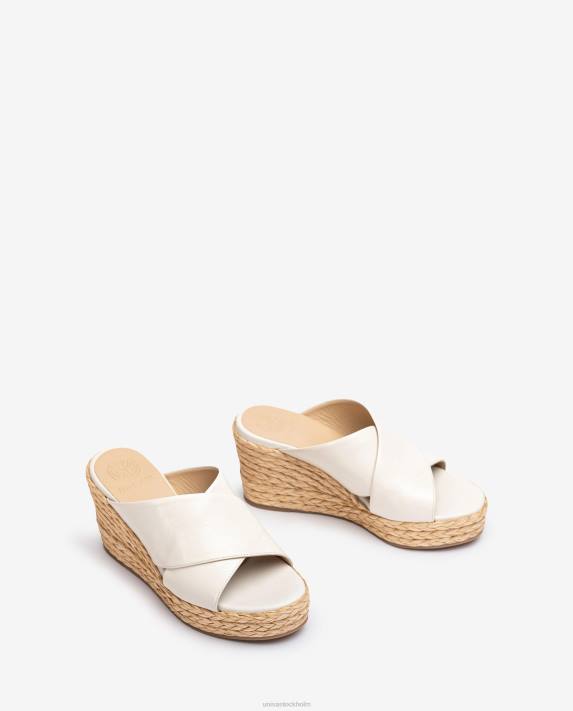 Unisa kvinnor vit bred sandal med korsband 06DT296