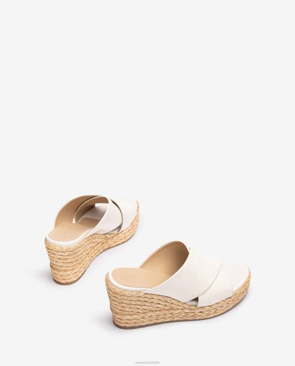 Unisa kvinnor vit bred sandal med korsband 06DT296