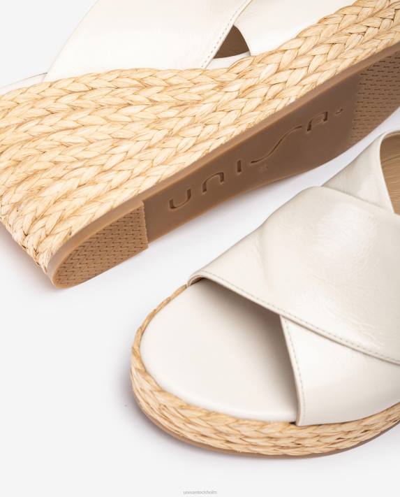 Unisa kvinnor vit bred sandal med korsband 06DT296