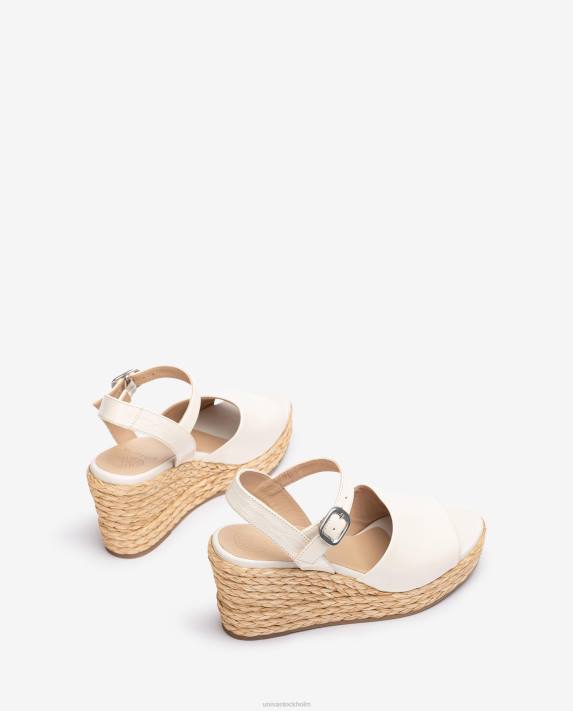 Unisa kvinnor vit bred vamp och jute sandal 06DT299