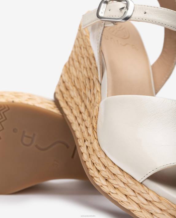 Unisa kvinnor vit bred vamp och jute sandal 06DT299