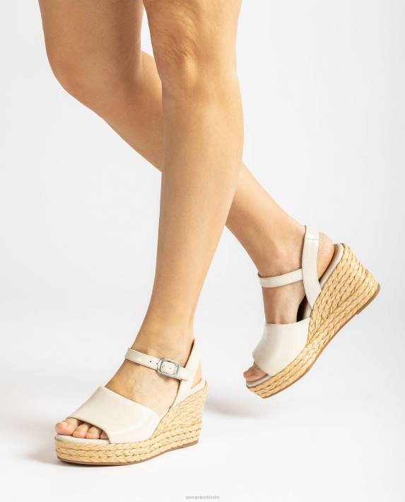 Unisa kvinnor vit bred vamp och jute sandal 06DT299